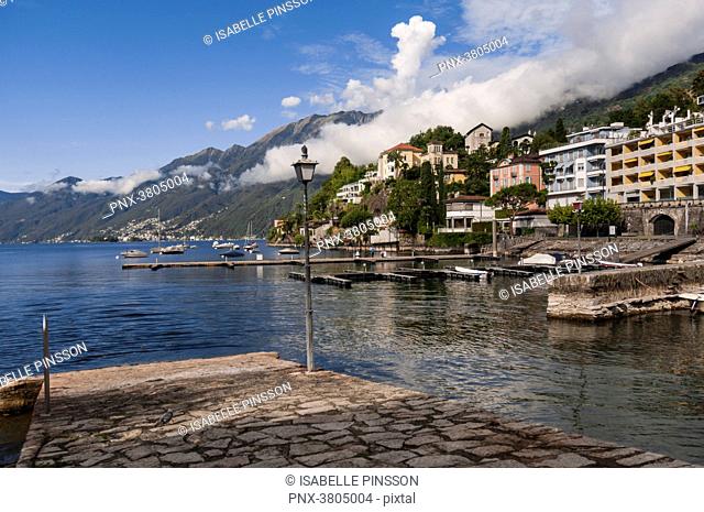 Switzerland, Ticino canton, Ascona, from Giuseppe Motta Place on Lake Maggiore