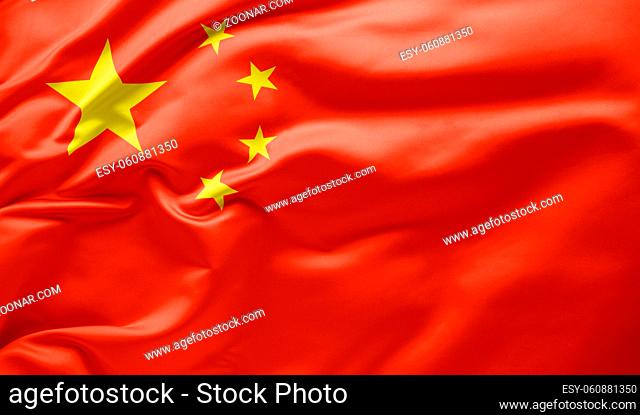 Waving national flag of China