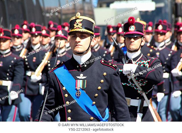 Rome, Italy 2nd June 2014 Military personnel marching at the 2nd June Republic Day parade in rome italy