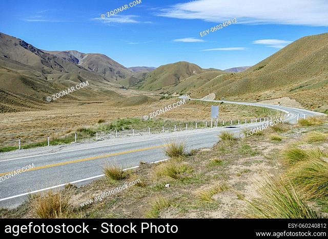 Impression around the Lindis Pass at the South Island of New Zealand