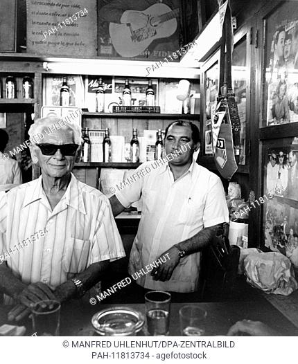 View into the bar ""La Bodeguita del Medio"" in the Cuban capital Havanna. It became famous since US author Ernest Hemingway was in the habit of drinking his...