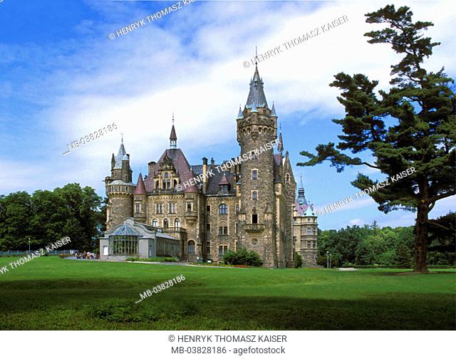Poland, Moszna, palace,    Europe, Eastern Europe, little MOSs, sight, culture, buildings, construction, architecture, palace buildings, 19. Jh
