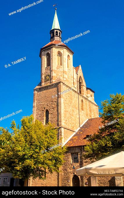 Germany, Lower Saxony, Brunswick, Bell tower of Saint Magnus Church