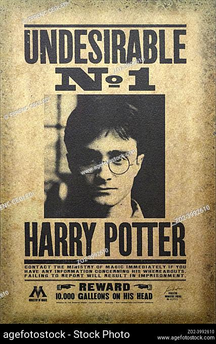 Undesirable No. 1 Harry Potter Poster At The Harry Potter World Warner Bros Studio Tour Leavesden Watford, London, United Kingdom - The Making Of Harry Potter