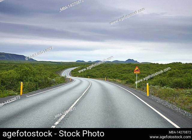 Straße, Summer, Pingvallavegur, Thingvellir National Park, SuÃ°urland, Sudurland, Iceland