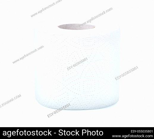 Roll of soft toilet paper isolated on a white background