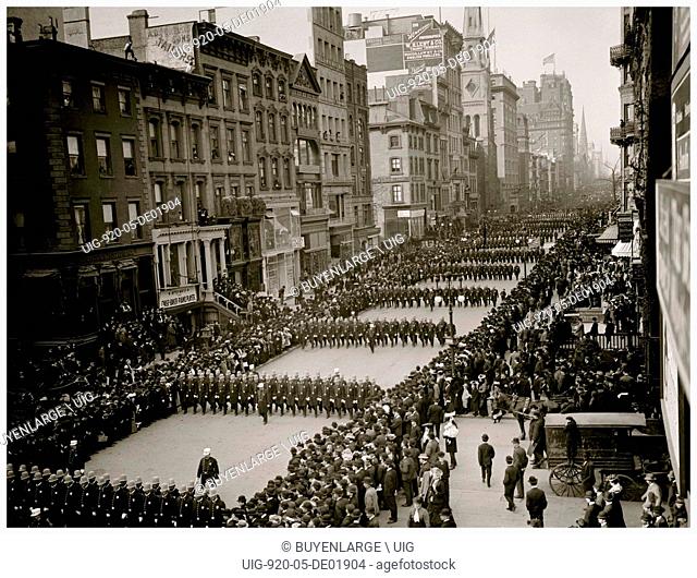 Policemens parade, Fifth Avenue, New York