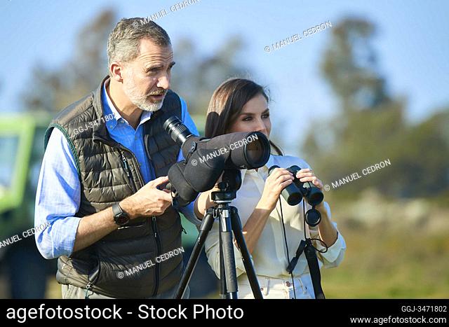 King Felipe VI of Spain, Queen Letizia of Spain visit Donana National Park on February 14, 2020 in Spain