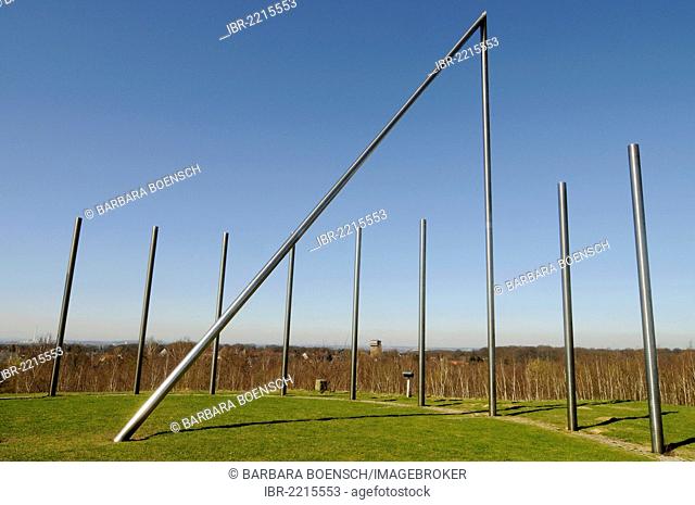 Sundial, art installation, Schwerin stockpile, spoil tip, Route of Industrial Heritage, Castrop-Rauxel, Ruhr region, North Rhine-Westphalia, Germany, Europe