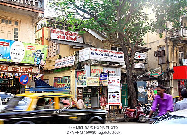 Old building mass urban housing and the girgaon institute of commerce coaching class ; Charni road ; Bombay Mumbai ; Maharashtra ; India