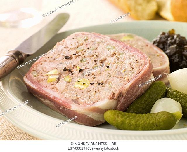 Pate Campagne with Cornichons and Confit Onions
