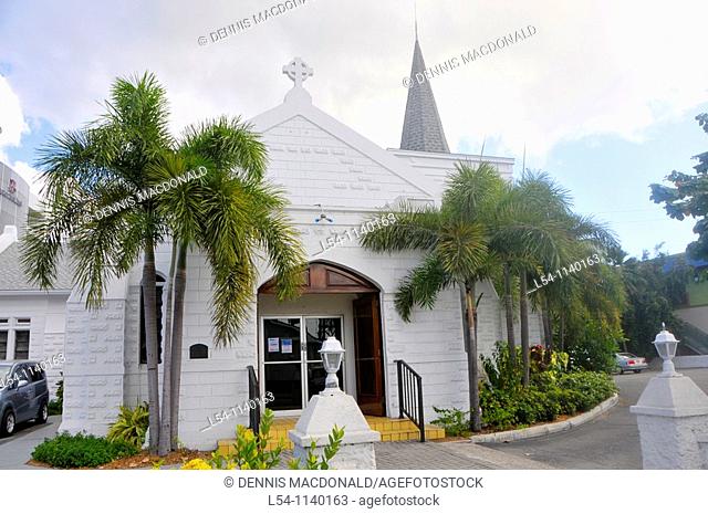 White Church in Grand Cayman Islands Caribbean Georgetown