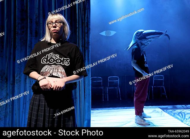 RUSSIA, MOSCOW - DECEMBER 21, 2023: Actress Darya Trukhina performs during a preview of Sonya-9 staged by Alexander Zolotovitsky at Chekhov Moscow Art Theatre