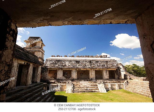 The Palace, Palenque Archaeological Site, Palenque, Chiapas State, Mexico, North America