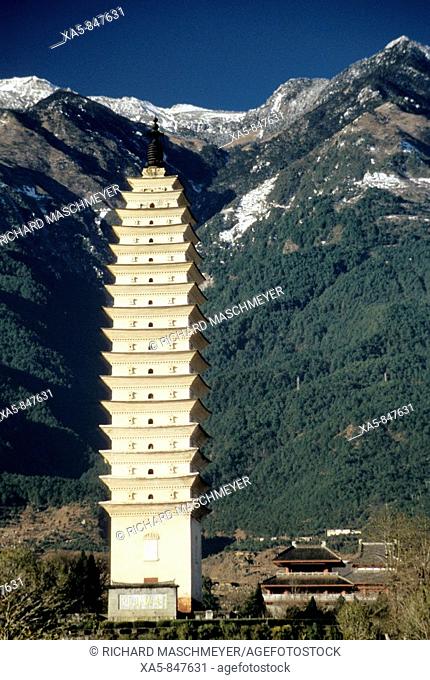 China, Yunnan, Dali, the trinity of San Te (pagodas), built around 850 AD