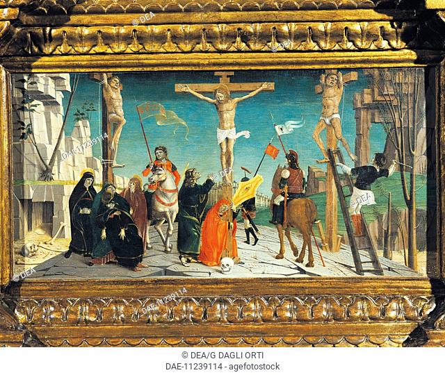 Crucifixion, detail from the San Martino Altarpiece, built between 1485 and 1505 by Bernard Zenale and Bernard Butinone. San Martino (St Martin) Basilica