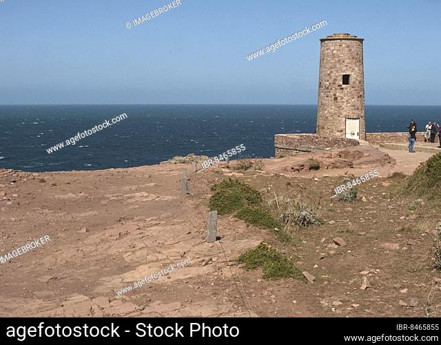 The old 17th century lighthouse, Phare Vauban, at Cap Frehel on the northernmost point of the Emerald Coast on the Gulf of Saint-Malo, Cap Frehel, Plevenon