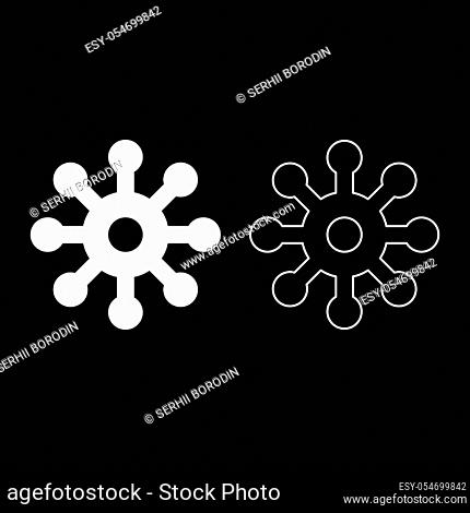 Virus Corona infaction Coronavirus COVID-19 Infection Virology icon outline set white color vector illustration flat style simple image