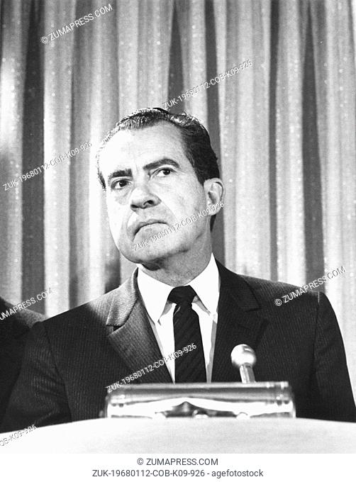 Jan 12, 1968 - Miami, Florida, U.S. - RICHARD NIXON (January 9, 1913 - April 22, 1994) was the 37th President of the United States (1969-1974)