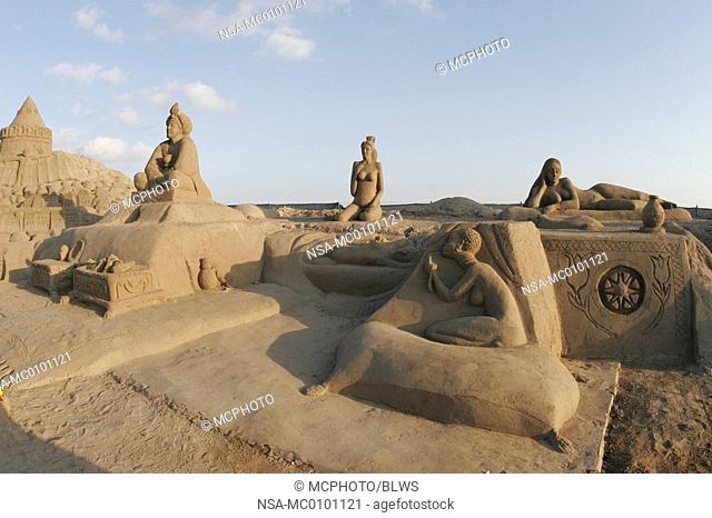 presentation of the harem as a sand sculpture at the sand city festival