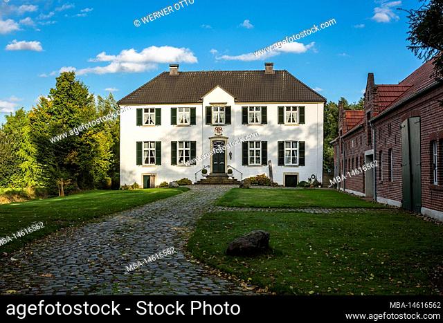 Germany, Suedlohn, Westmuensterland, Muensterland, Westphalia, North Rhine-Westphalia, manor house Lohn an der Schlinge, former knight's manor, noble seat