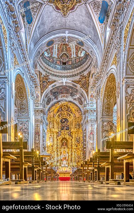 Nave and high altar, Magdalena church, Seville, Spain