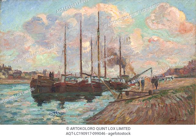 The Quai d'Austerlitz, Armand Guillaumin (French, 1841-1927), about 1877, oil on canvas, 15 x 23-1/8 in. (sight) 24-5/8 x 33-3/8 in