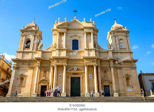 San Nicolo (Nicolas) Basilica-Cathedral, Noto, UNESCO World Heritage Site, Sicily, Italy, Europe