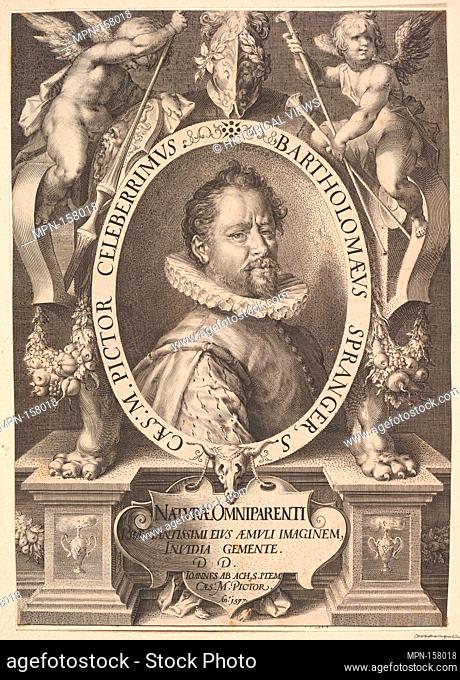 Portrait of Bartholomeus Spranger. Artist: Jan Muller (Netherlandish, Amsterdam 1571-1628 Amsterdam); Artist: Hans von Aachen (German