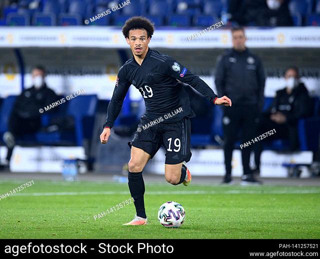 Leroy Sane, single action, cut out. GES / Fussball / WM-Qualifikation: Germany - Iceland, 25.03.2021 Football / Soccer: World Cup qualifying match: Germany vs