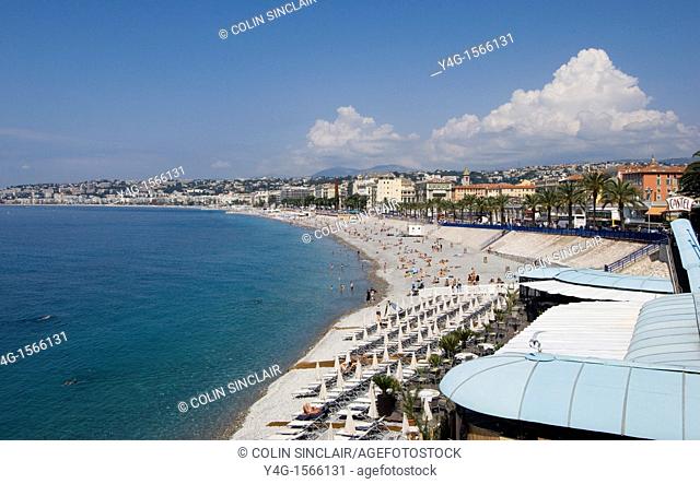 Nice, South of France, Baie des Anges from Castel Beach