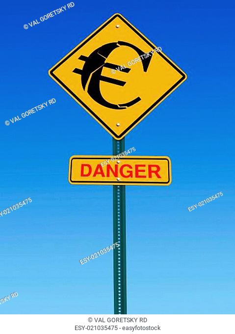 euro danger ahead sign