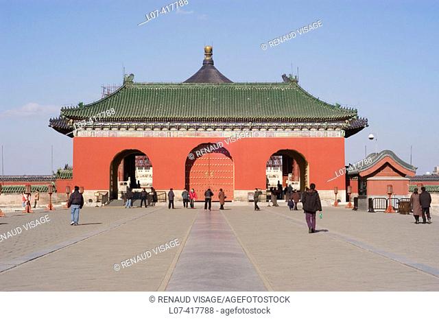 Gate of Prayer for  Good Harvests at the Temple of Heaven. Beijing. China