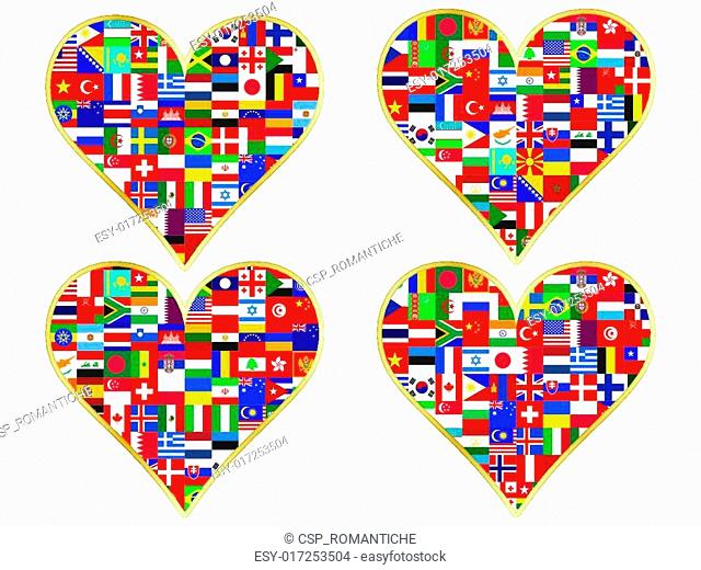 valentines made of flags icons