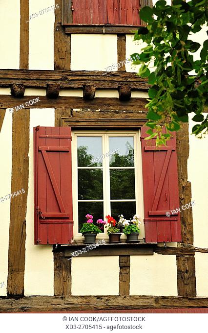 half-timbered medieval building, Bergerac, Dordogne Department, Aquitaine, France