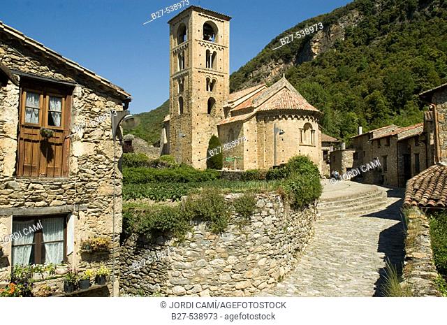 Romanesque church of Sant Cristòfol (s. XII), Beget. La Garrotxa Natural Park, Girona province, Catalonia, Spain