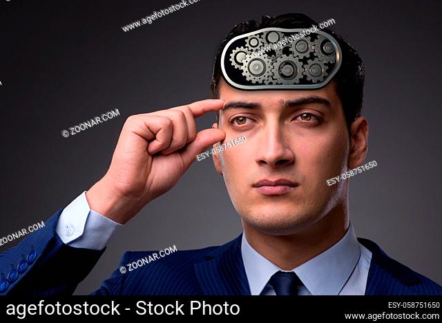 Cognitive computing concept as future technology with businessman