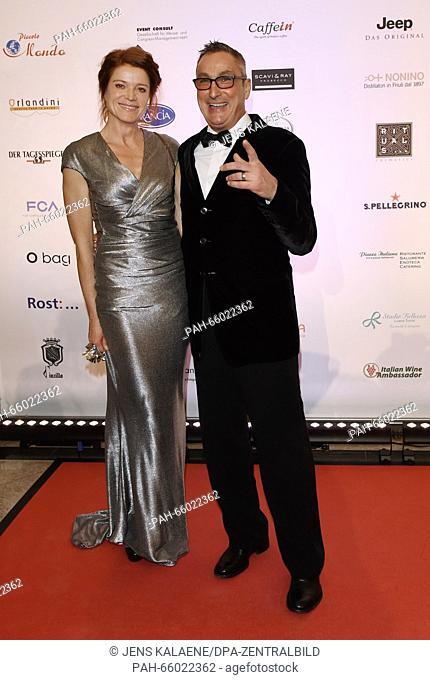 66th International Film Festival in Berlin, Germany, 19 February 2016. Italian film ball 'Notto delle Stelle': Angelo Colagrossi and Stefanie Harenberg