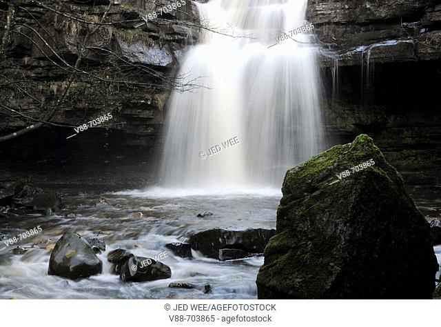 Summerhill Force, at Gibson's Cave, near the Bowlees Picnic Area, Teesdale, England