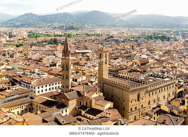 Florence, Palazzo Vecchio, view from the tower to the Museo Bargello