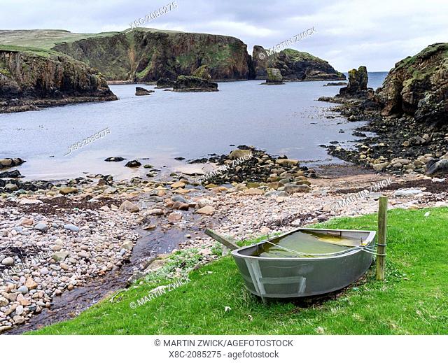 Landscape on West Shetland. Europe, Great Britain, Scotland, Northern Isles, Shetland, May