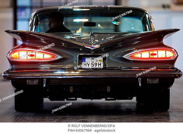 A 1959 Chevrolet Impala can be seen during a photo shoot for the Essen Motor Show in Essen,  Germany, 28 October 2015. The Essen Motor Show takes place from 28...