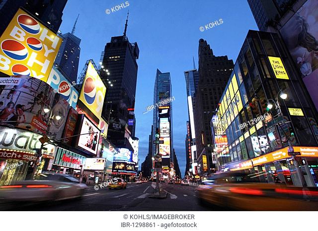 Times Square in the evening, Manhattan, New York City, NYC, USA