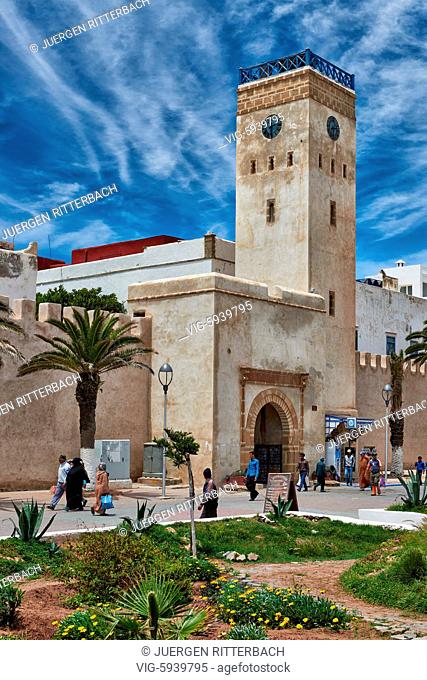 MOROCCO, ESSAOUIRA, 27.05.2016, Avenue Oqba Ibn Nafiaa in medina of Essaouira, UNESCO world heritage site, Morocco, Africa - Essaouira, Morocco, 27/05/2016