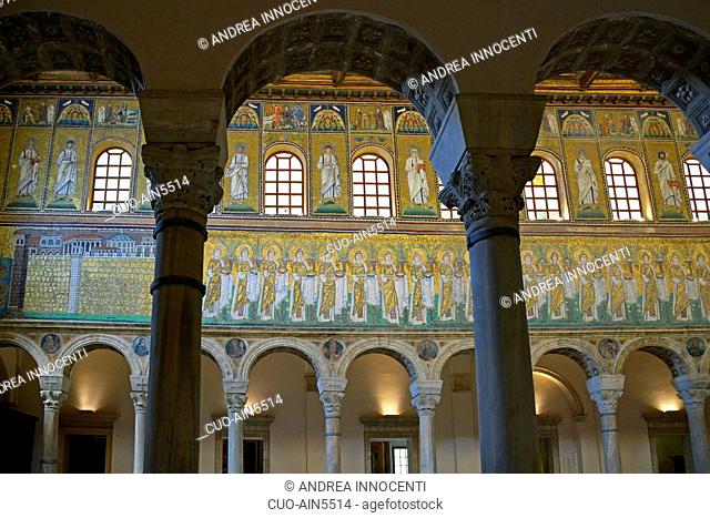 Basilica of Sant' Apollinare Nuovo , Ravenna, Emilia Romagna, Italy, Europe