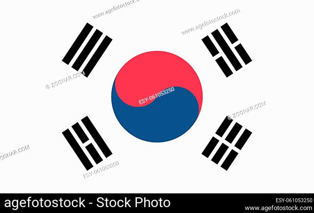 South Korea national flag in exact proportions - Vector illustration
