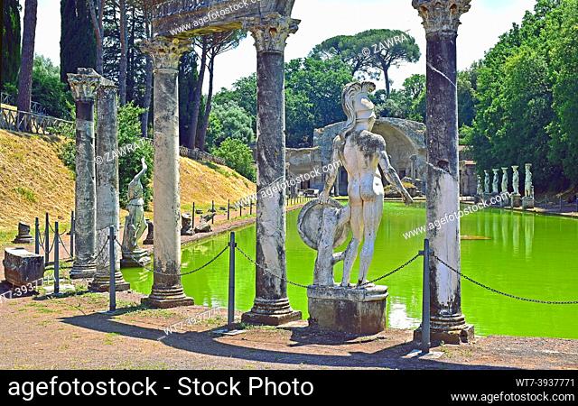 Canopus, columns, sculptures, water, Serapeum