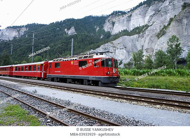 Switzerland, Graubünden, Surselva, Versam, Vorderrhein, Ruinaulta, Rhine-canyon, Rhätisch track