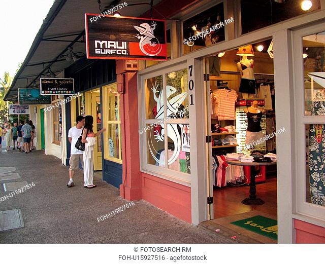 Lahaina, Maui, HI, Hawaii, West Maui, Historic Downtown, Front Street, shops