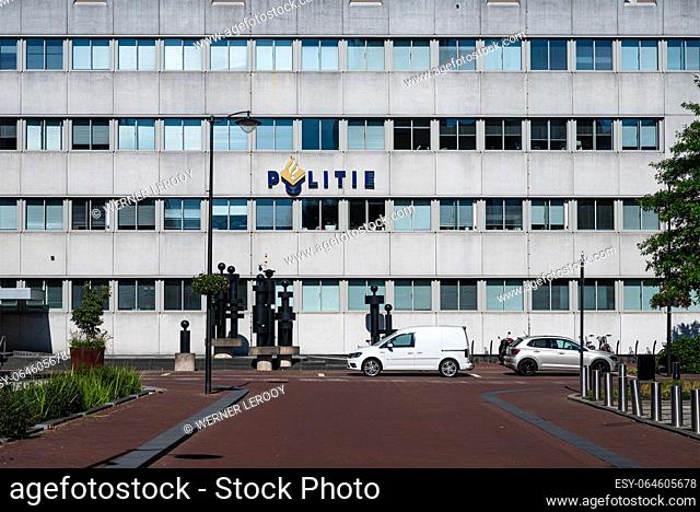 Arnhem, Gelderland, The Netherlands, 08 24 2023 - Police office headquarters in the city center
